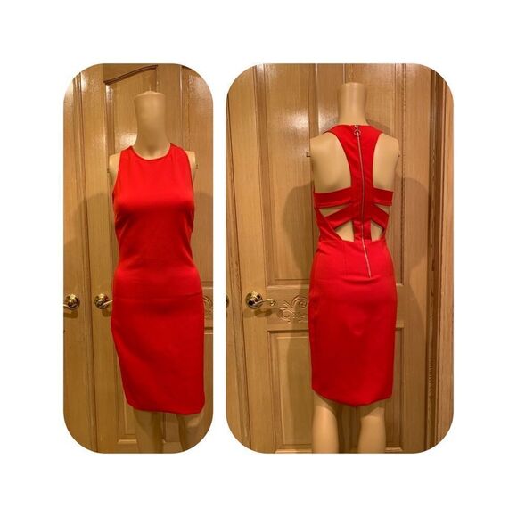 Zara Women’s Bright Red Sleeveless Evening Dress size XS - Picture 1 of 6